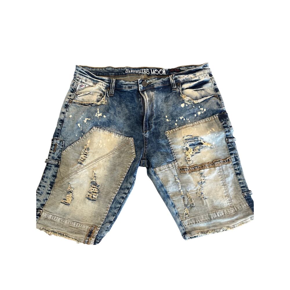 Men’s Smugglers Moon The Buckle Distressed Denim shirts. Size 40